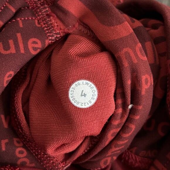 Lululemon Wunder Train Contour Fit High-Rise Tight 25" Ombre Red Multi - Size: 4 - Picture 7 of 9